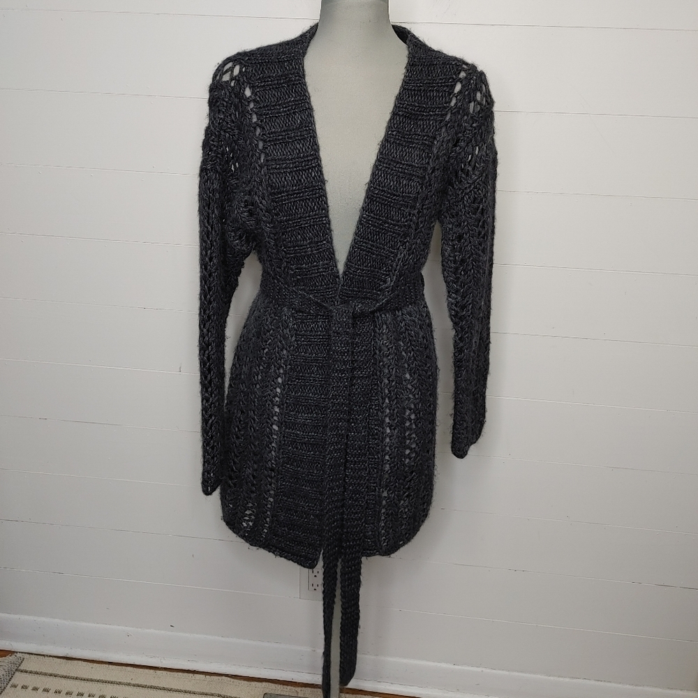 Roots Alpaca blend crochet cardigan M